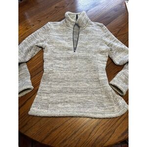 Kuhl Womens Gray Marled Sherpa Lined Quarter Zip Fleece Pullover Sweater Size M